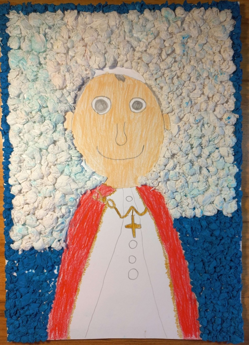 Zdjęcie w galerii na portalu naszraciborz.pl: Jan Paweł II - pielgrzym pokoju. Konkurs w SP 15 wiadomości z regionu