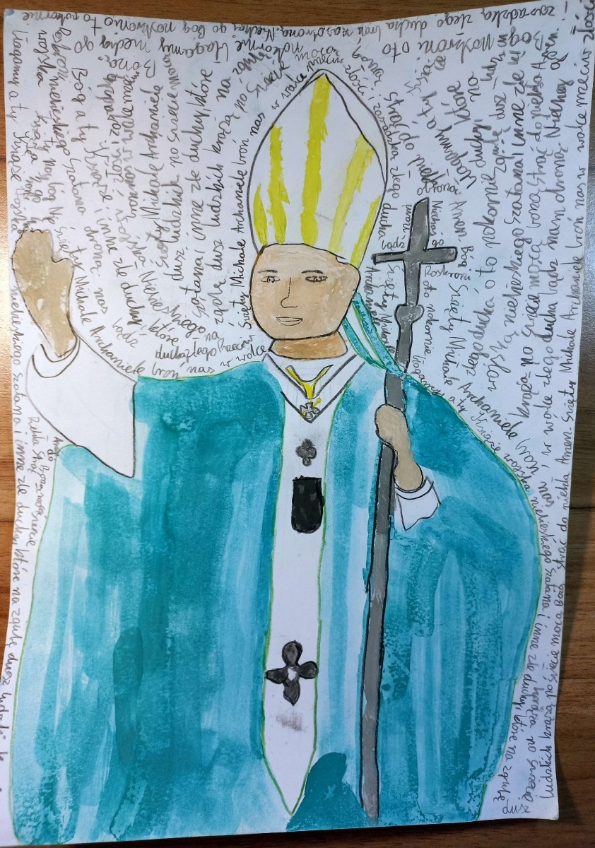 Zdjęcie w galerii na portalu naszraciborz.pl: Jan Paweł II - pielgrzym pokoju. Konkurs w SP 15 wiadomości z regionu