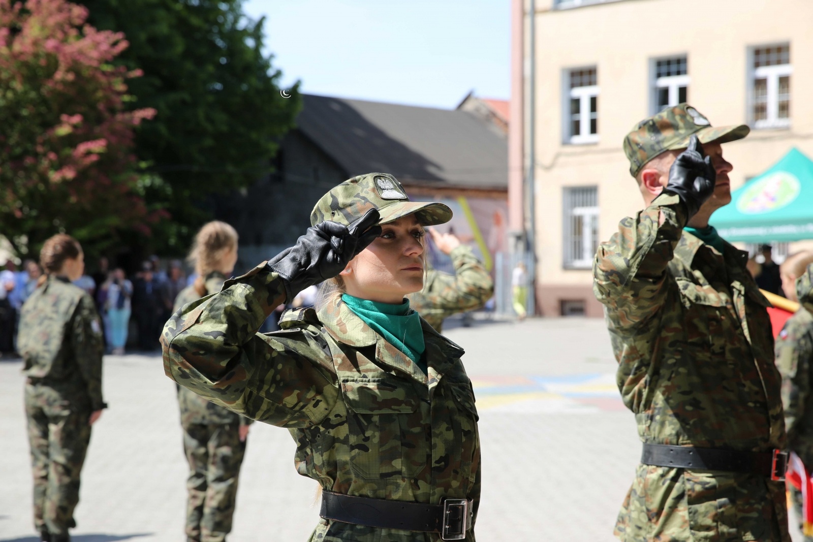 Zdjęcie w galerii na portalu naszraciborz.pl: Uroczyste ślubowanie patronackich klas Straży Granicznej w Raciborzu [FOTO i WIDEO] wiadomości z regionu