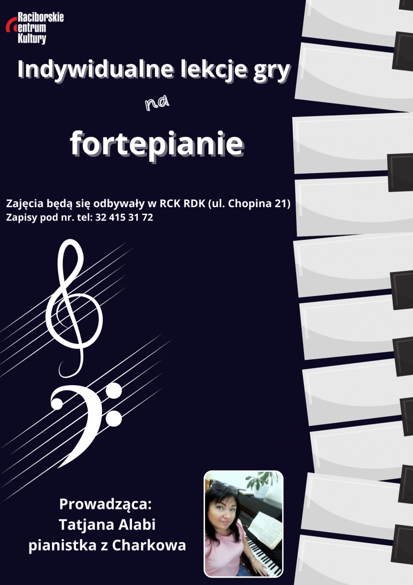 Zdjęcie w galerii na portalu naszraciborz.pl: Lekcje gry na fortepianie z ukraińską pianistką w RCK wiadomości z regionu