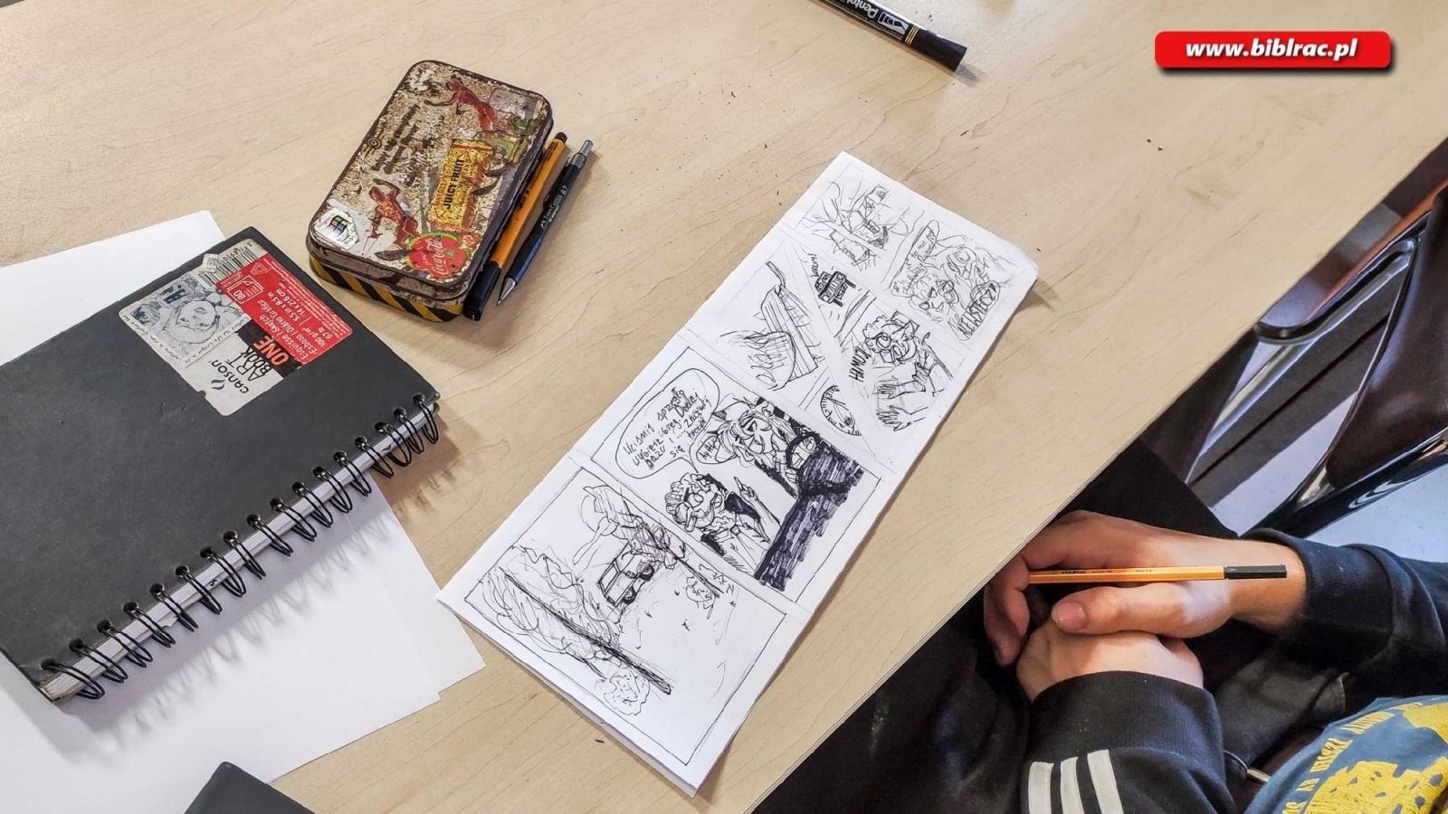Zdjęcie w galerii na portalu naszraciborz.pl: W raciborskiej bibliotece tworzyli komiksy wiadomości z regionu
