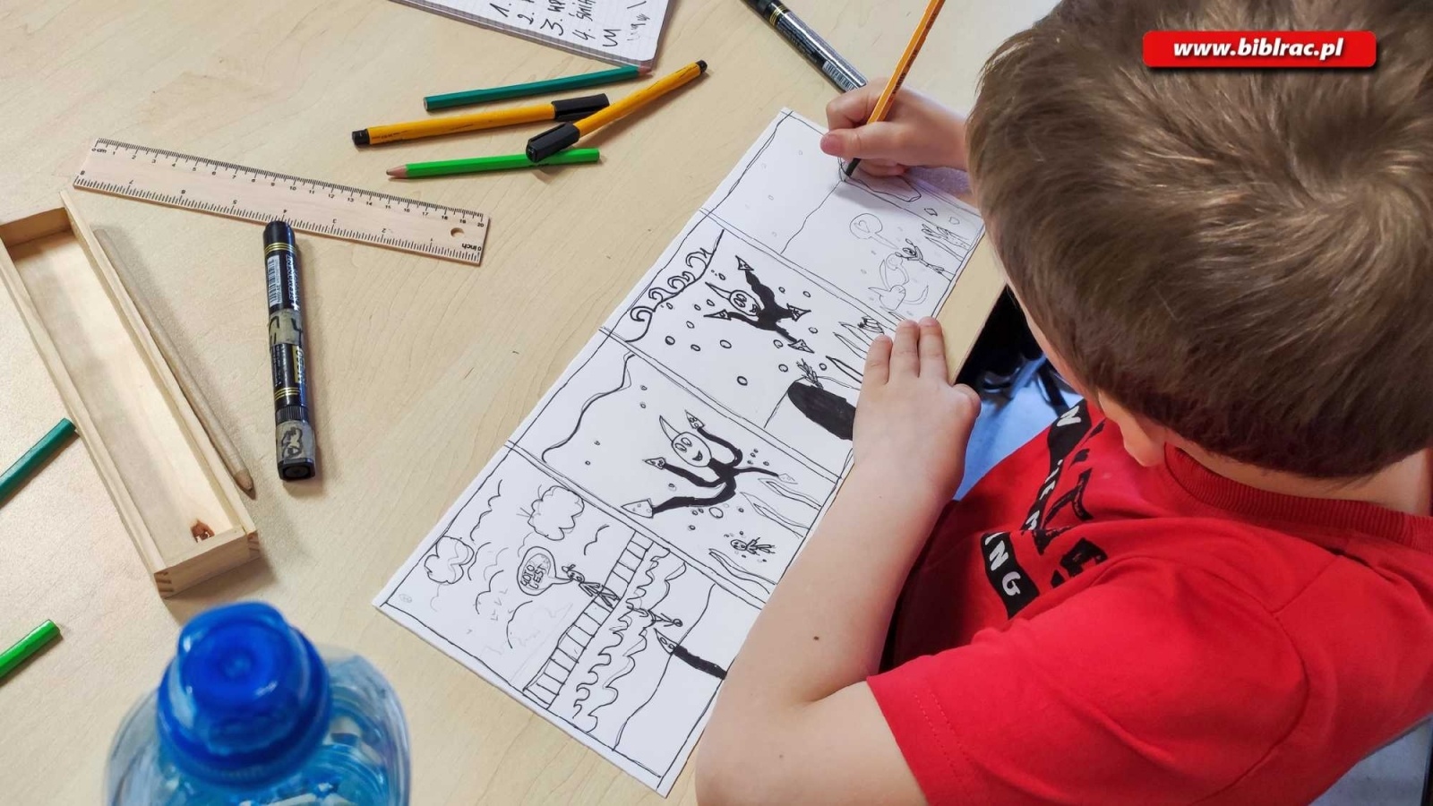 Zdjęcie w galerii na portalu naszraciborz.pl: W raciborskiej bibliotece tworzyli komiksy wiadomości z regionu