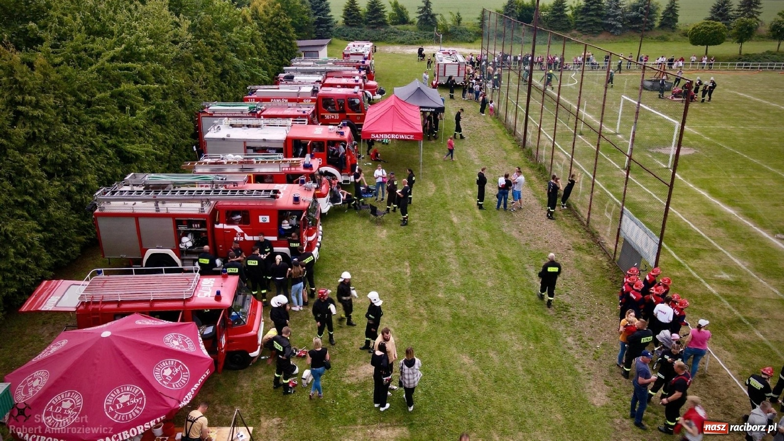 Zdjęcie w galerii na portalu naszraciborz.pl: Strażacka rywalizacja w Pietrowicach Wielkich w oku drona [FOTO i WIDEO] wiadomości z regionu