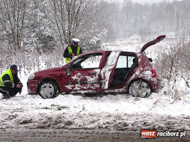 Zdjęcie w galerii na portalu naszraciborz.pl: Renault clio wypadło z drogi wiadomości z regionu
