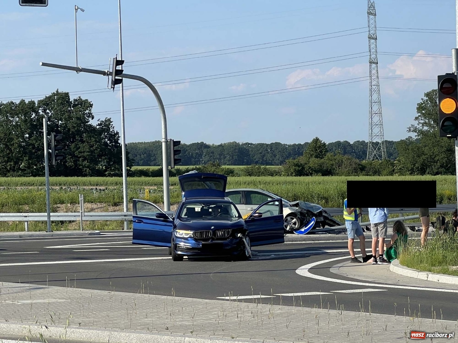 Zdjęcie w galerii na portalu naszraciborz.pl: Wypadek na nowej obwodnicy Raciborza [FOTO] wiadomości z regionu