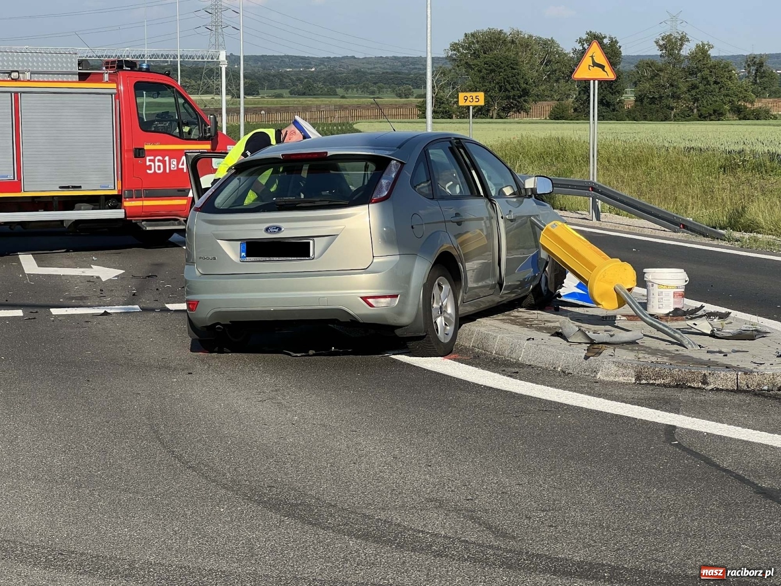 Zdjęcie w galerii na portalu naszraciborz.pl: Wypadek na nowej obwodnicy Raciborza [FOTO] wiadomości z regionu