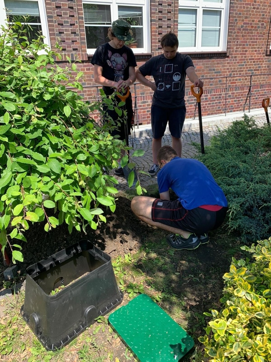 Zdjęcie w galerii na portalu naszraciborz.pl: System automatycznego nawadniania w CKZiU nr 1 w Raciborzu wiadomości z regionu