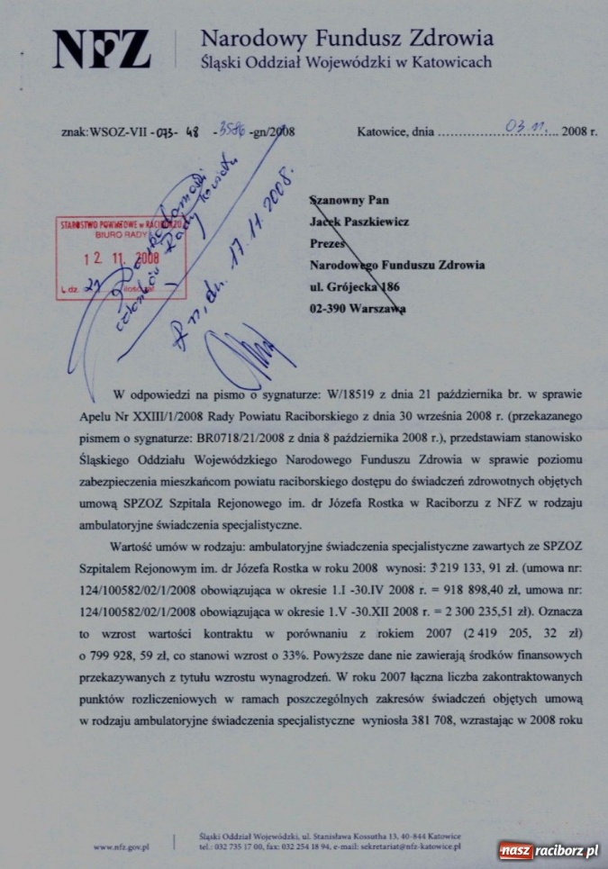 Zdjęcie w galerii na portalu naszraciborz.pl: Potencjał szpitala za słaby wiadomości z regionu