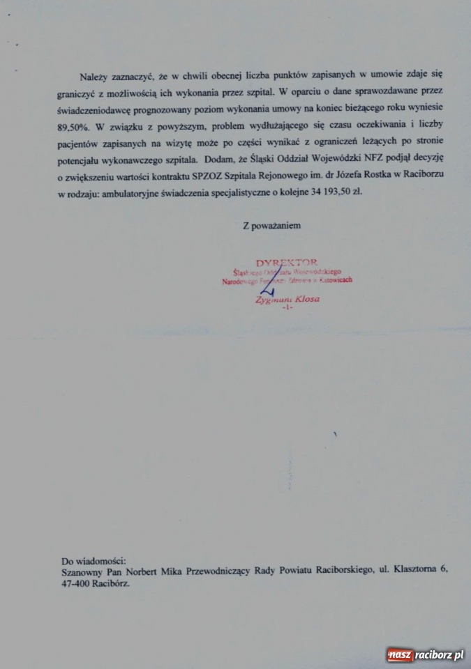 Zdjęcie w galerii na portalu naszraciborz.pl: Potencjał szpitala za słaby wiadomości z regionu