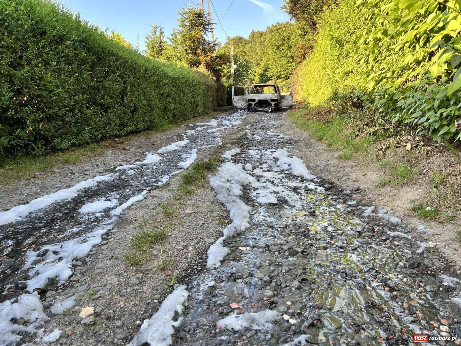 Zdjęcie w galerii na portalu naszraciborz.pl: Fiat doszczętnie spłonął na ogródkach przy Brzeskiej [FOTO] wiadomości z regionu