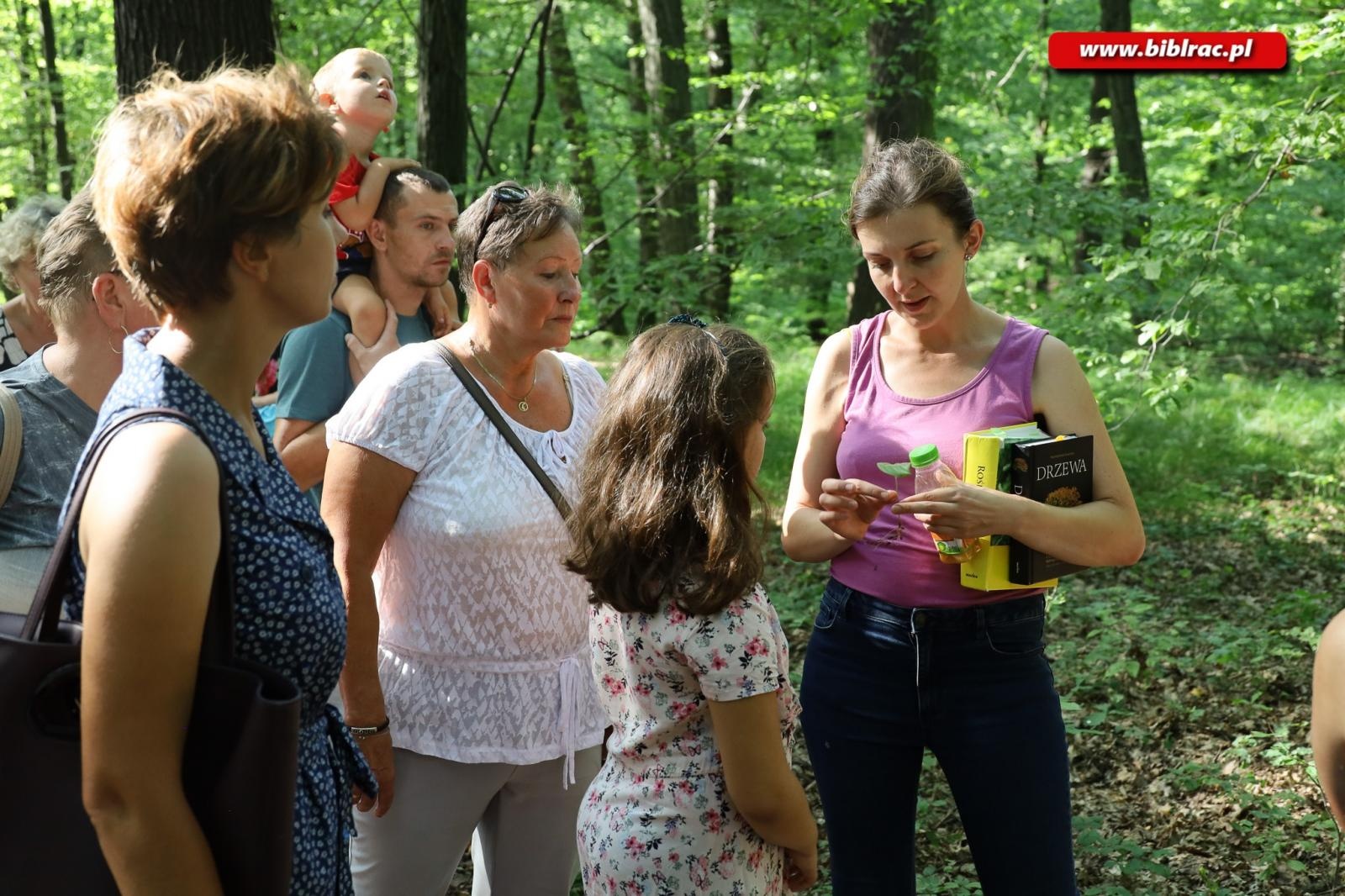 Zdjęcie w galerii na portalu naszraciborz.pl: W pobliżu grabu zrośniętego z sosną. Botaniczny spacer z biblioteką w Arboretum wiadomości z regionu