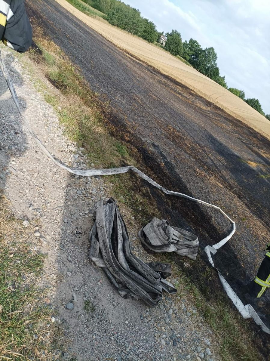 Zdjęcie w galerii na portalu naszraciborz.pl: Raport 998. Dziewięć arów ścierniska poszło z dymem w Rzuchowie wiadomości z regionu