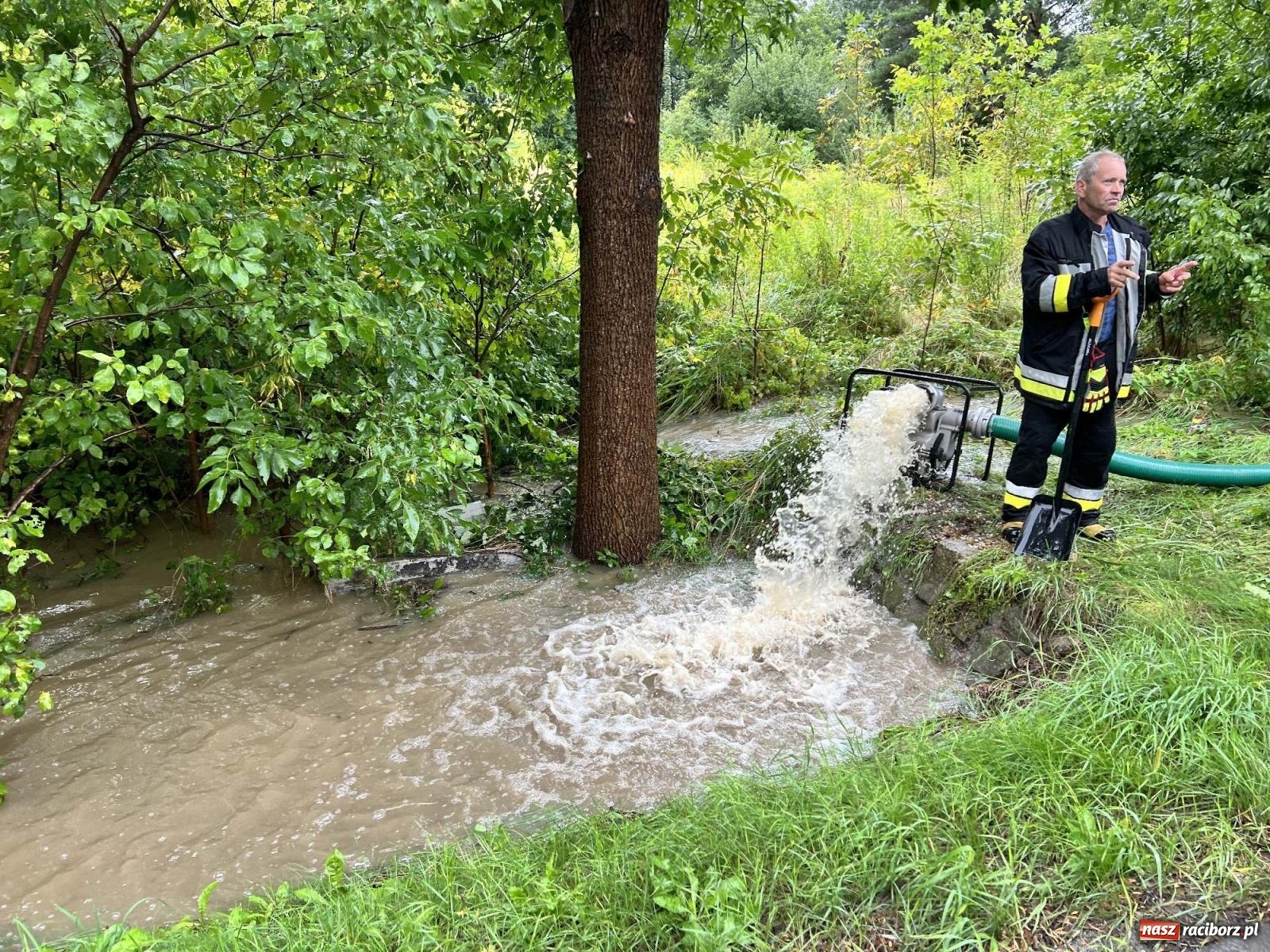 Zdjęcie w galerii na portalu naszraciborz.pl: Przy Brzeskiej w Raciborzu woda zalała domy wiadomości z regionu