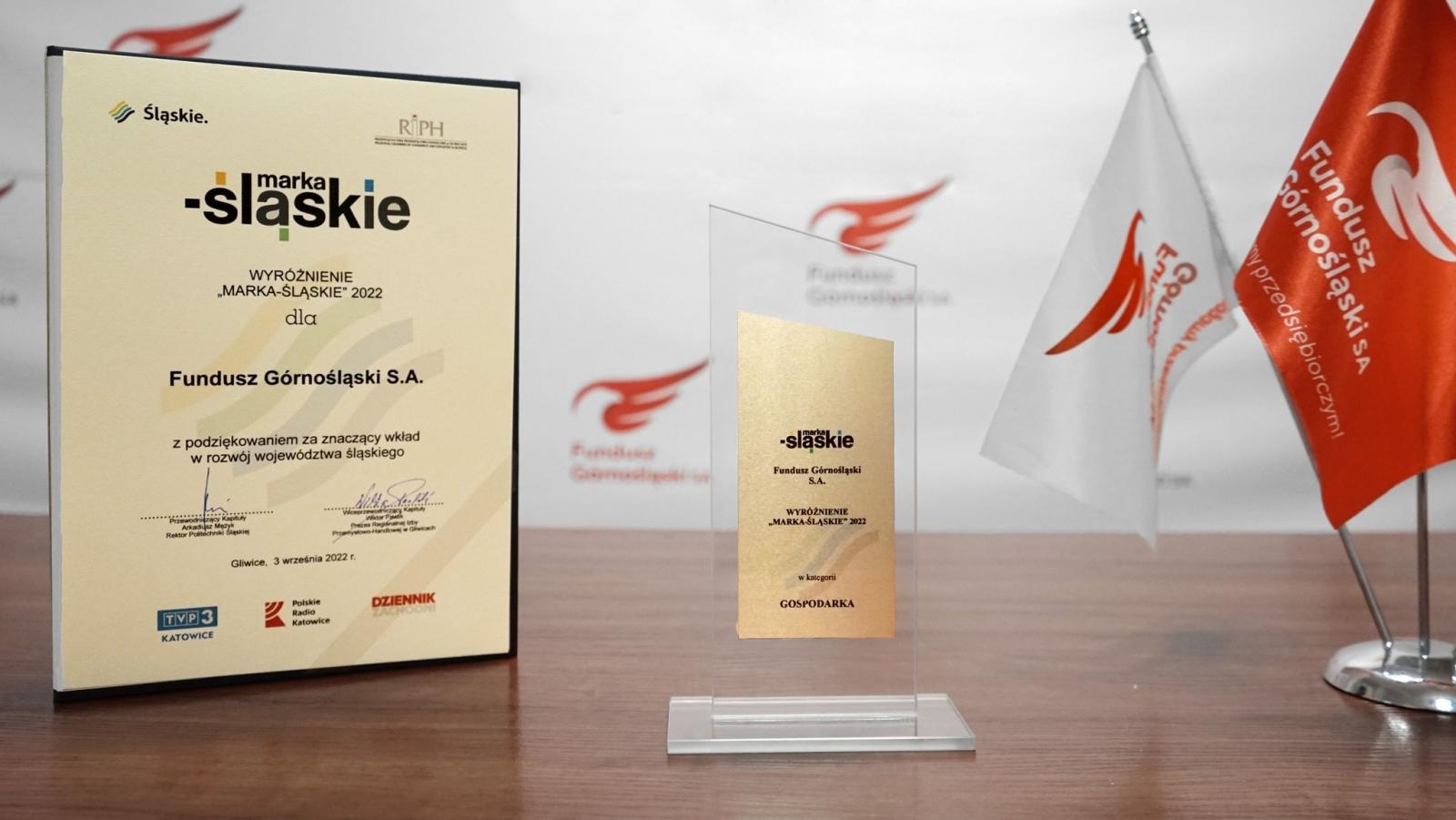 Zdjęcie w galerii na portalu naszraciborz.pl: Fundusz Górnośląski S.A. laureatem konkursu Marka Śląskie wiadomości z regionu