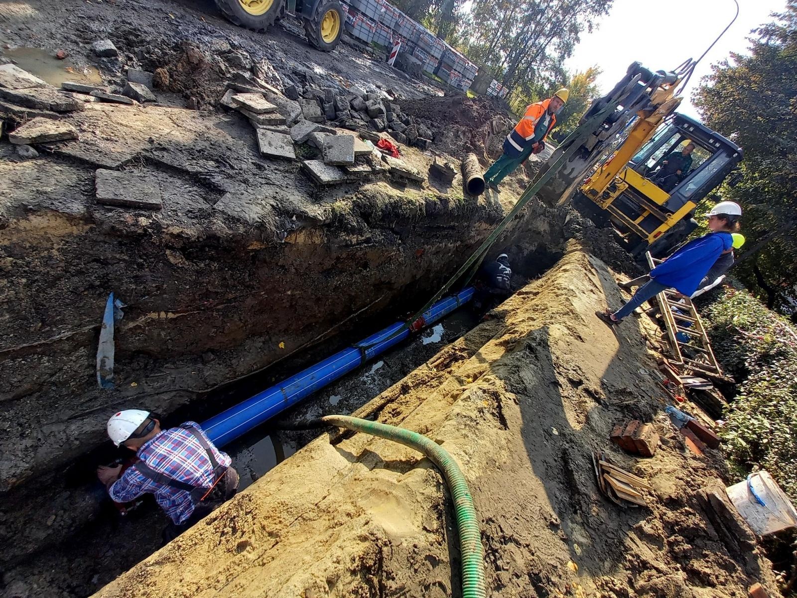 Zdjęcie w galerii na portalu naszraciborz.pl: Poważna awaria wodociągu na ul. Kościuszki wiadomości z regionu