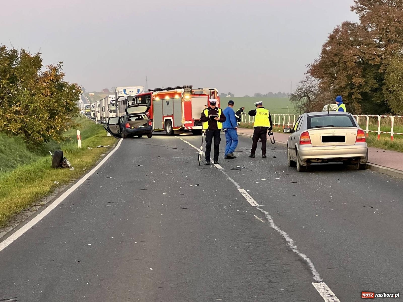 Zdjęcie w galerii na portalu naszraciborz.pl: Zderzenie pojazdów na drodze do Pietrowic Wielkich [FOTO] wiadomości z regionu