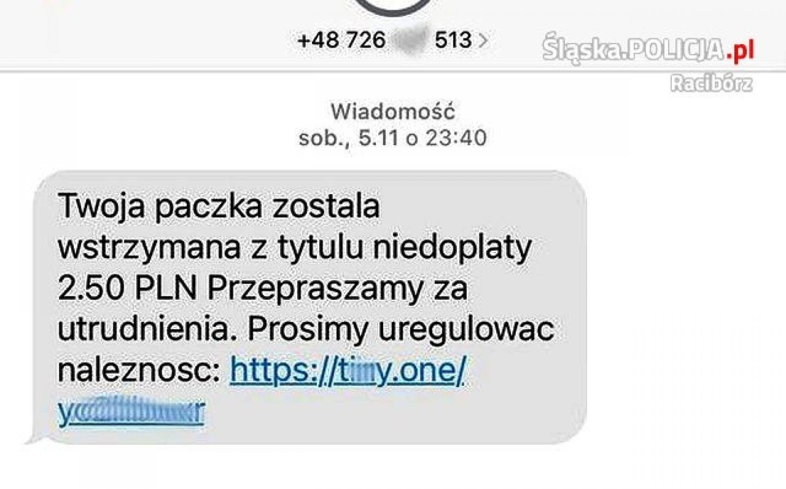Zdjęcie w galerii na portalu naszraciborz.pl: Wyłączenie prądu, darmowy bon czy paczka. Policja ostrzega przed oszustami wiadomości z regionu