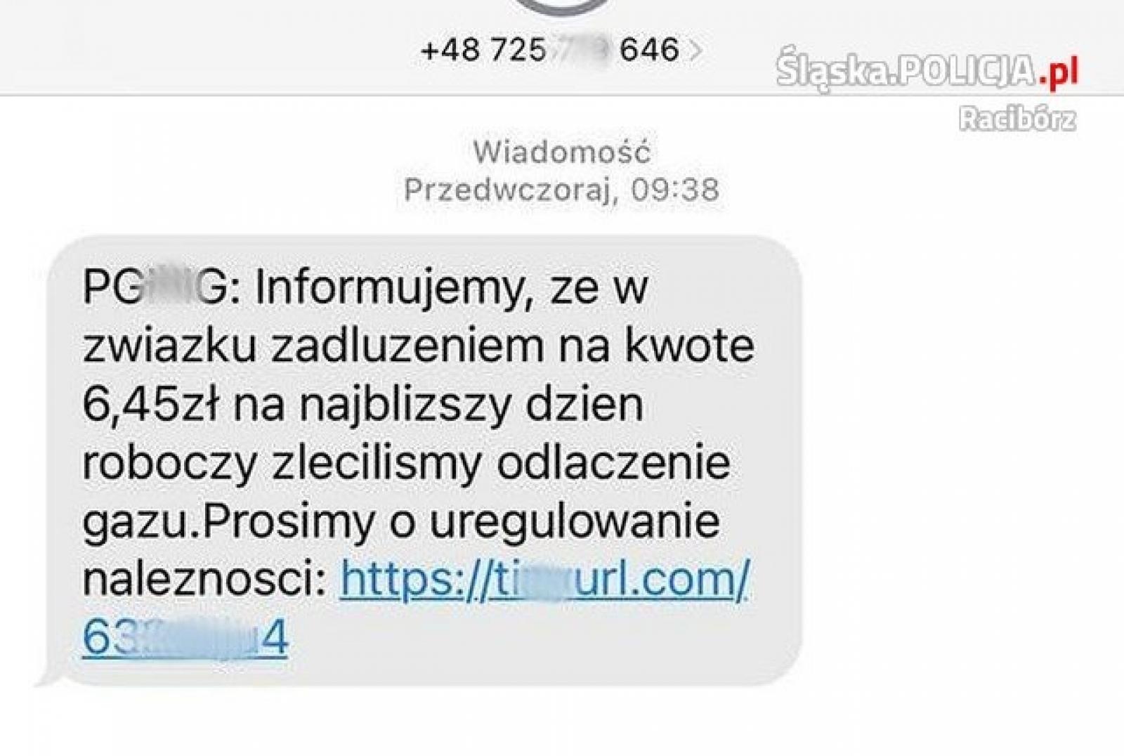 Zdjęcie w galerii na portalu naszraciborz.pl: Wyłączenie prądu, darmowy bon czy paczka. Policja ostrzega przed oszustami wiadomości z regionu