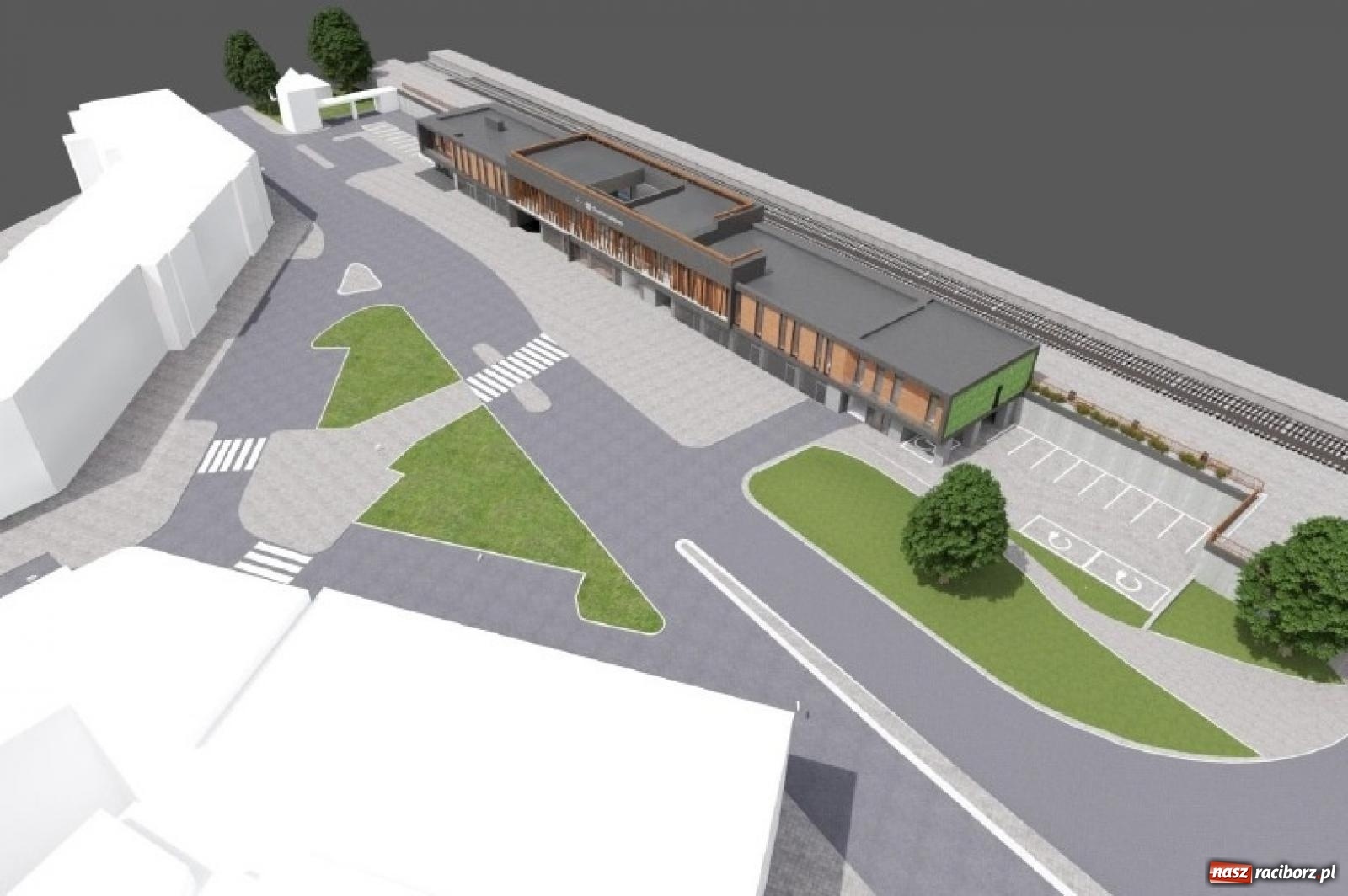 Zdjęcie w galerii na portalu naszraciborz.pl: Trwa wyburzanie skrzydła starego dworca wiadomości z regionu