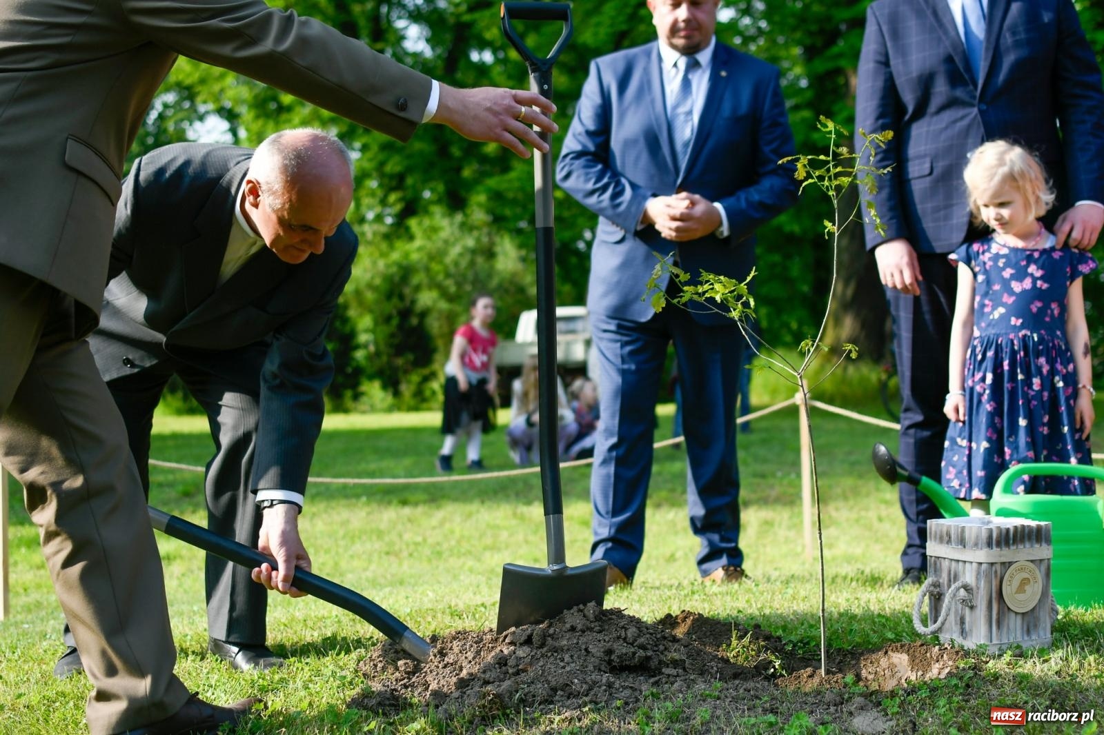 Zdjęcie w galerii na portalu naszraciborz.pl: Znaczek, dąb papieski, Krzesimir Dębski i tłum przed pałacem. Krowiarki świętują 800-lecie wiadomości z regionu