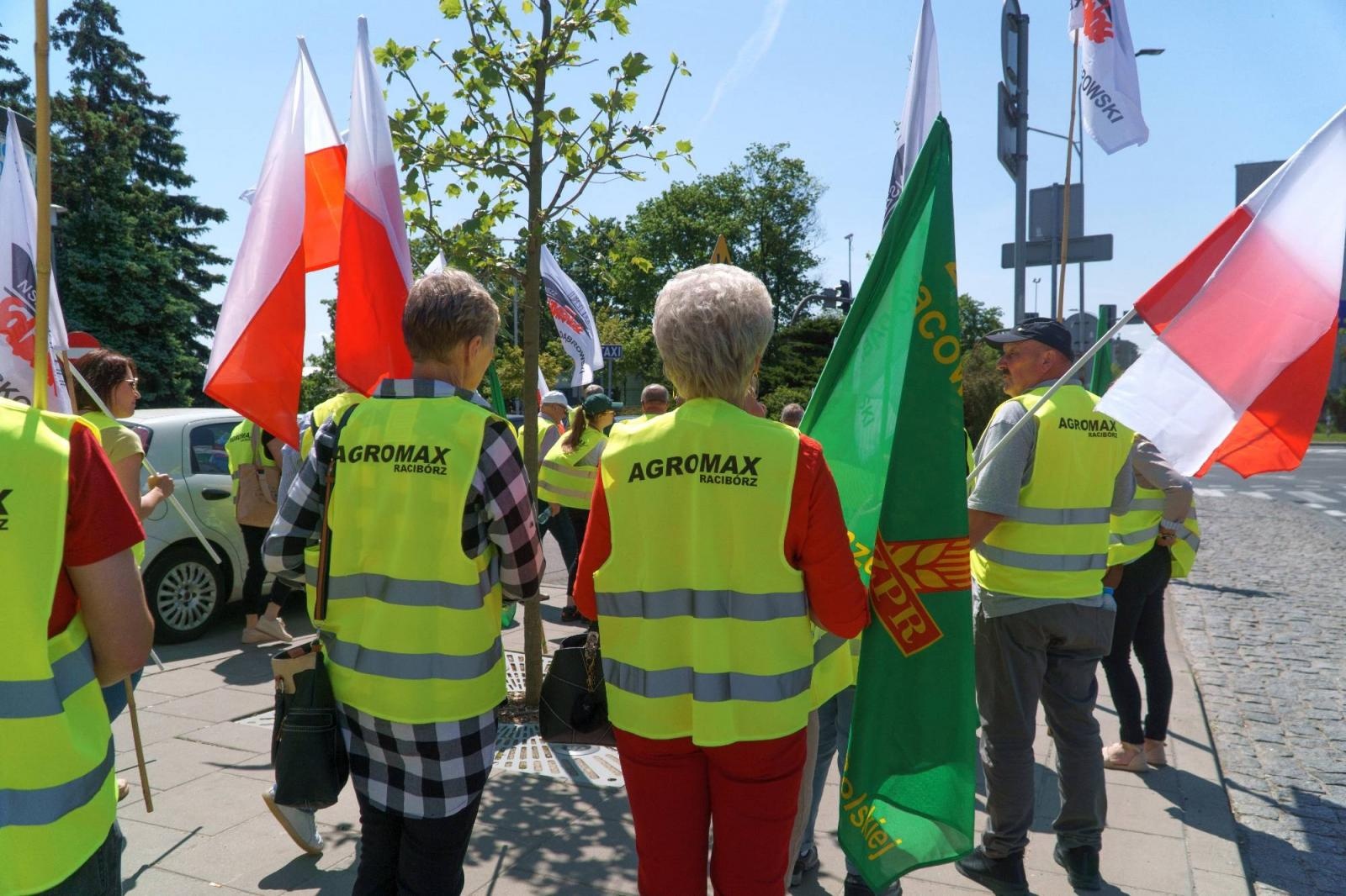 Zdjęcie w galerii na portalu naszraciborz.pl: Pracownicy Agromaxu protestowali w Częstochowie wiadomości z regionu