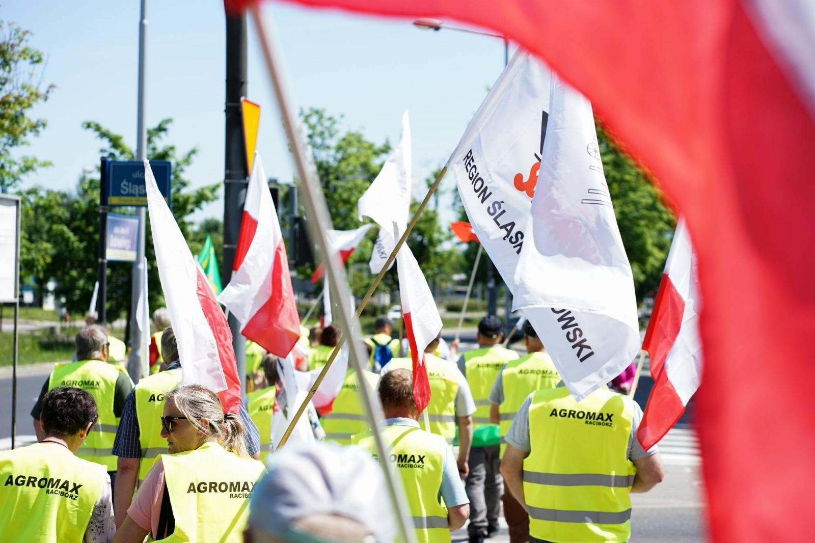 Zdjęcie w galerii na portalu naszraciborz.pl: Pracownicy Agromaxu protestowali w Częstochowie wiadomości z regionu
