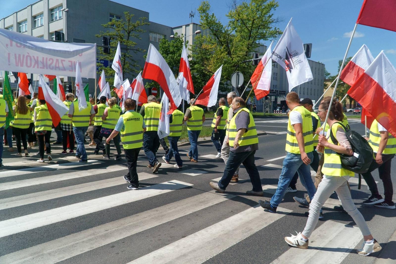 Zdjęcie w galerii na portalu naszraciborz.pl: Pracownicy Agromaxu protestowali w Częstochowie wiadomości z regionu