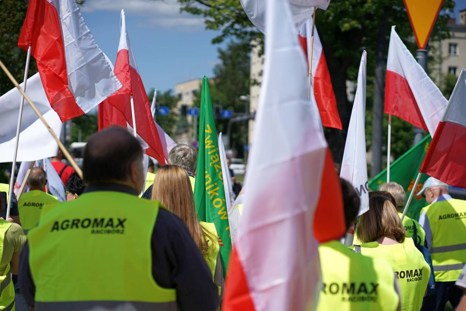 Zdjęcie w galerii na portalu naszraciborz.pl: Pracownicy Agromaxu protestowali w Częstochowie wiadomości z regionu