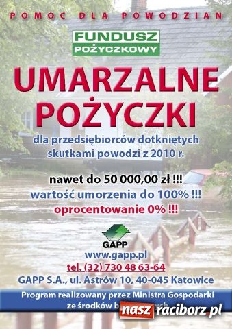 Zdjęcie w galerii na portalu naszraciborz.pl: Pomoc dla przedsiębiorców poszkodowanych w powodzi wiadomości z regionu
