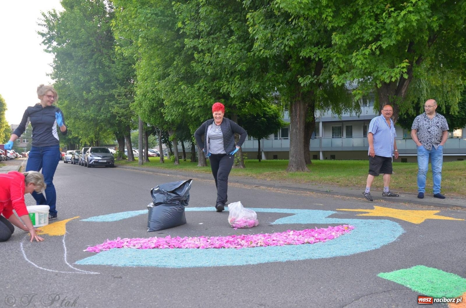 Zdjęcie w galerii na portalu naszraciborz.pl: Pracowali od świtu. Parafie NSPJ i Matka Boża gotowe na Boże Ciało [FOTO] wiadomości z regionu