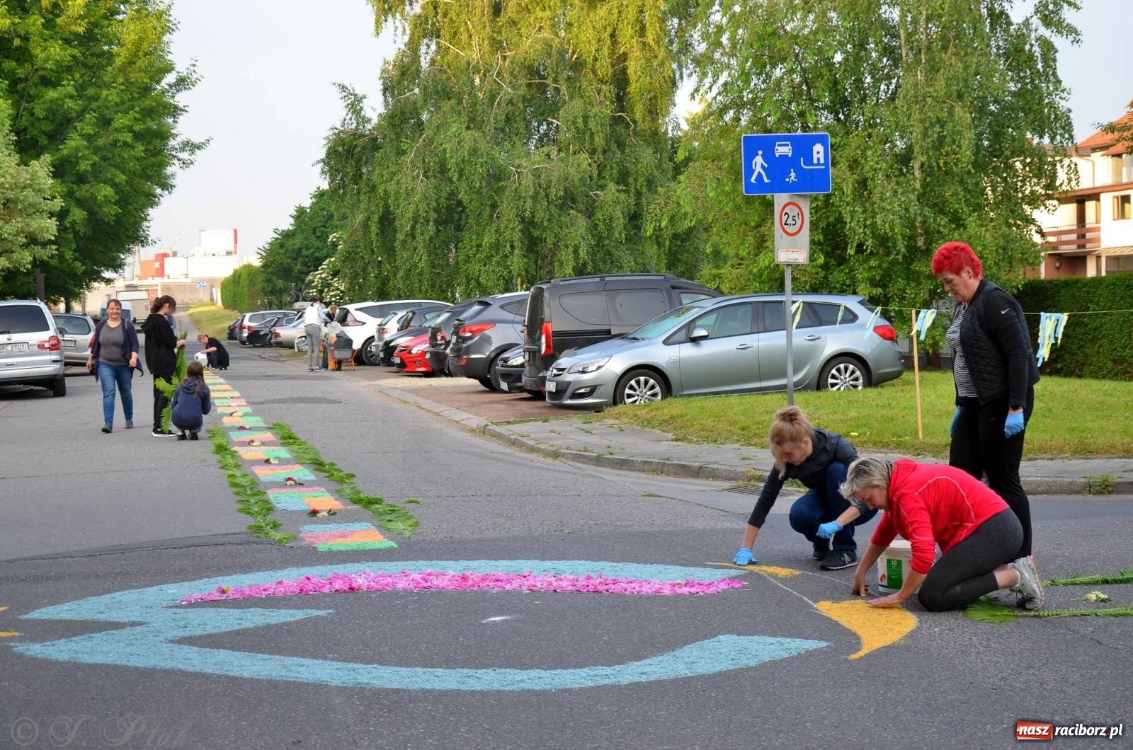 Zdjęcie w galerii na portalu naszraciborz.pl: Pracowali od świtu. Parafie NSPJ i Matka Boża gotowe na Boże Ciało [FOTO] wiadomości z regionu