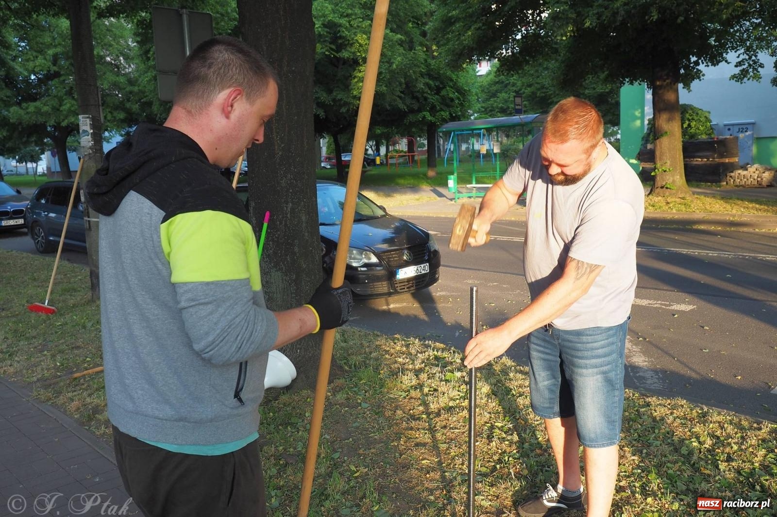 Zdjęcie w galerii na portalu naszraciborz.pl: Pracowali od świtu. Parafie NSPJ i Matka Boża gotowe na Boże Ciało [FOTO] wiadomości z regionu