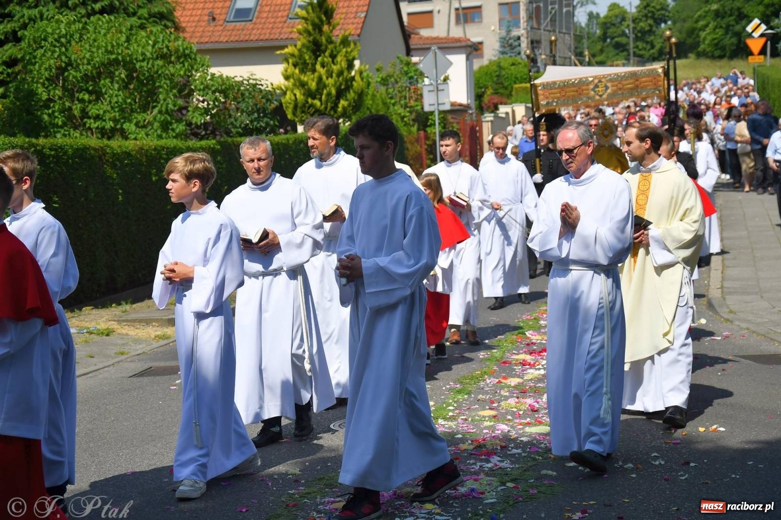 Zdjęcie w galerii na portalu naszraciborz.pl: Idzie Bóg prawdziwy. Boże Ciało w parafii Matki Bożej wiadomości z regionu