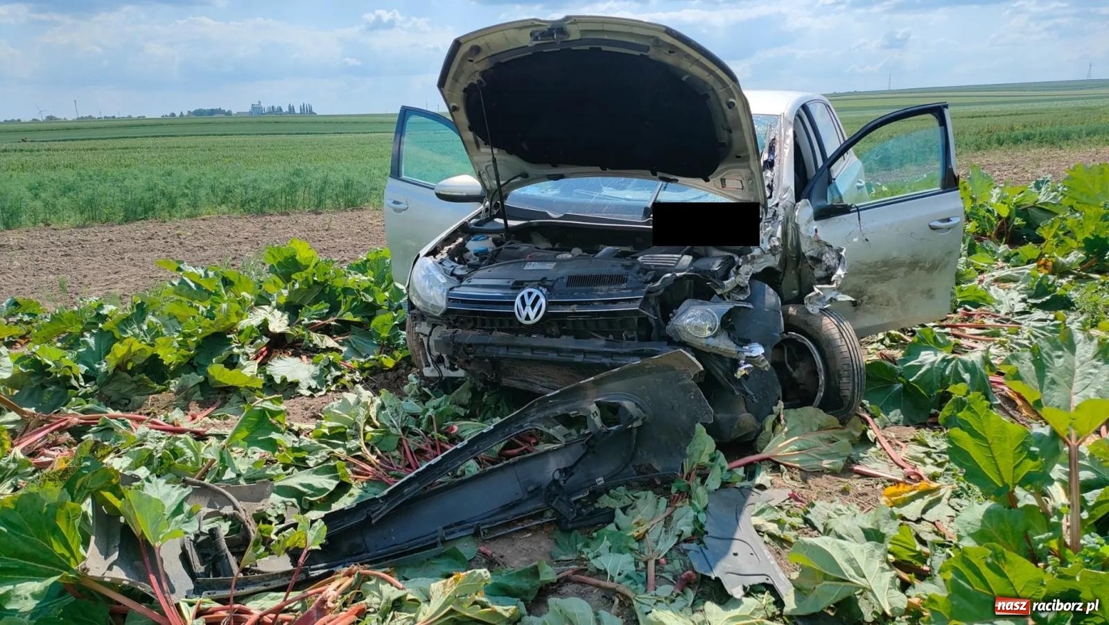 Zdjęcie w galerii na portalu naszraciborz.pl: Wypadek na trasie Racibórz - Żerdziny. Kierowca volkswagena nie zachował ostrożności przy wyprzedzaniu wiadomości z regionu