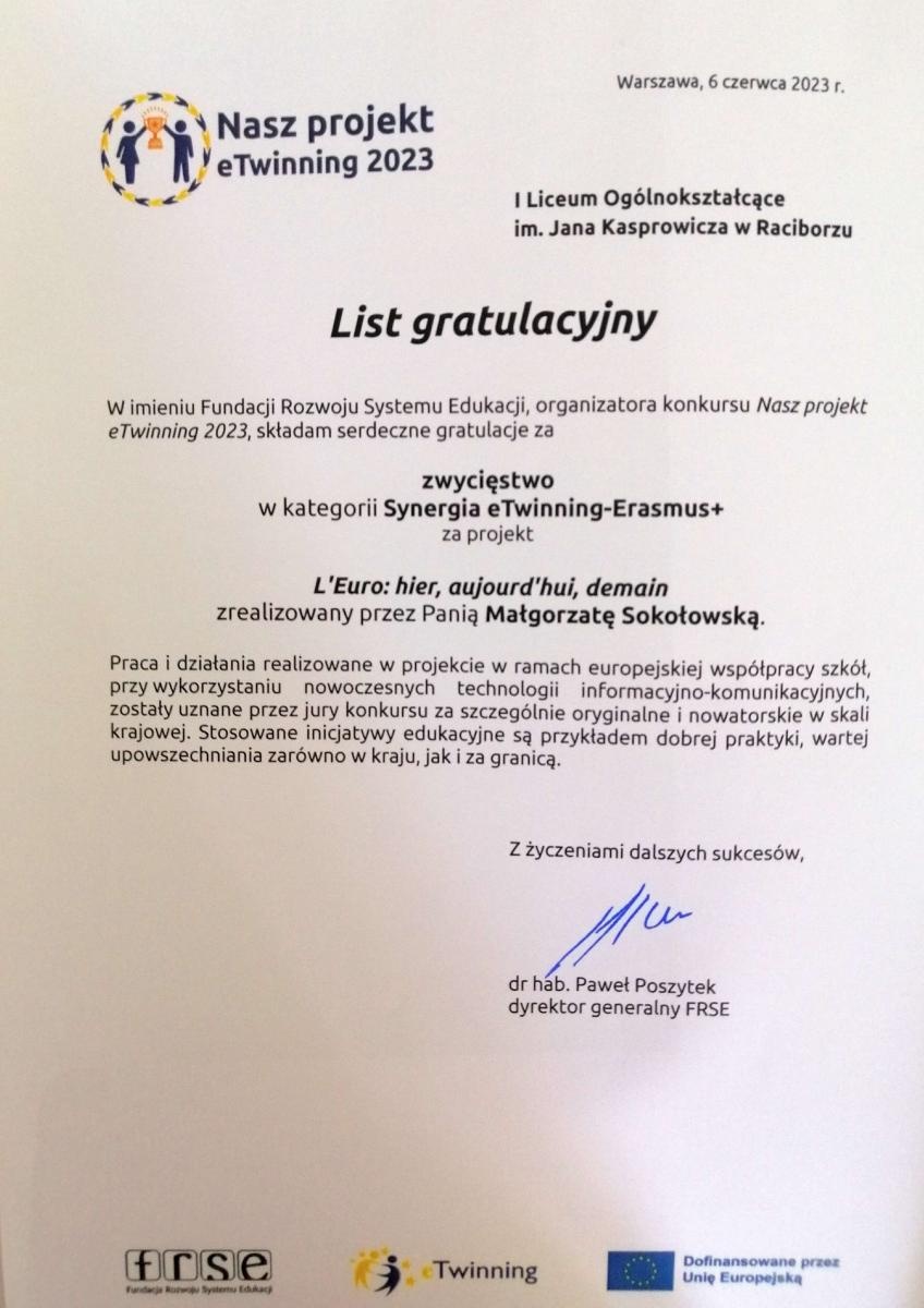 Zdjęcie w galerii na portalu naszraciborz.pl: Projekt raciborskiego Kasprowicza najlepszy w ogólnopolskim konkursie wiadomości z regionu