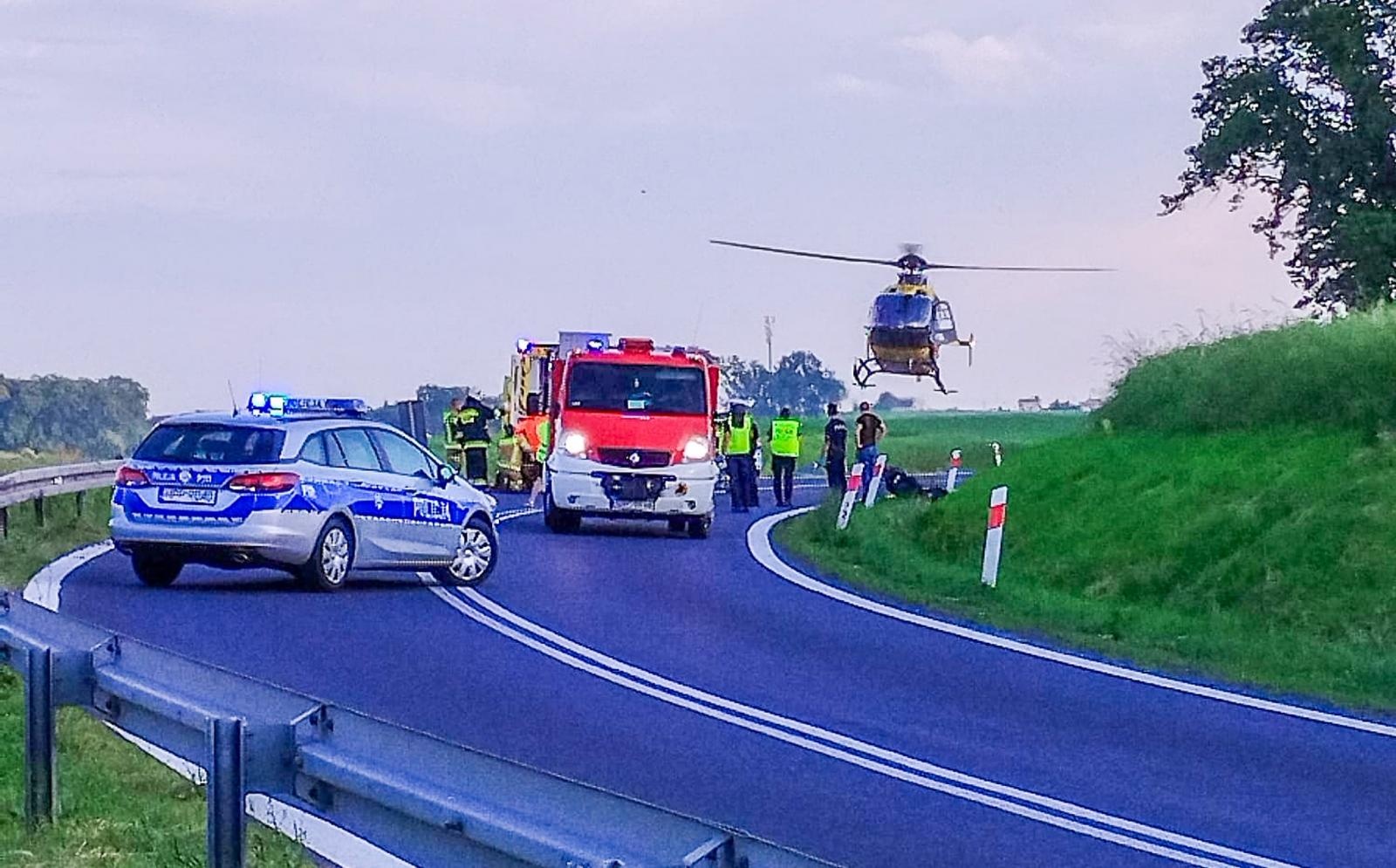 Zdjęcie w galerii na portalu naszraciborz.pl: Wypadek motocyklisty na DK 45 Racibórz-Opole wiadomości z regionu