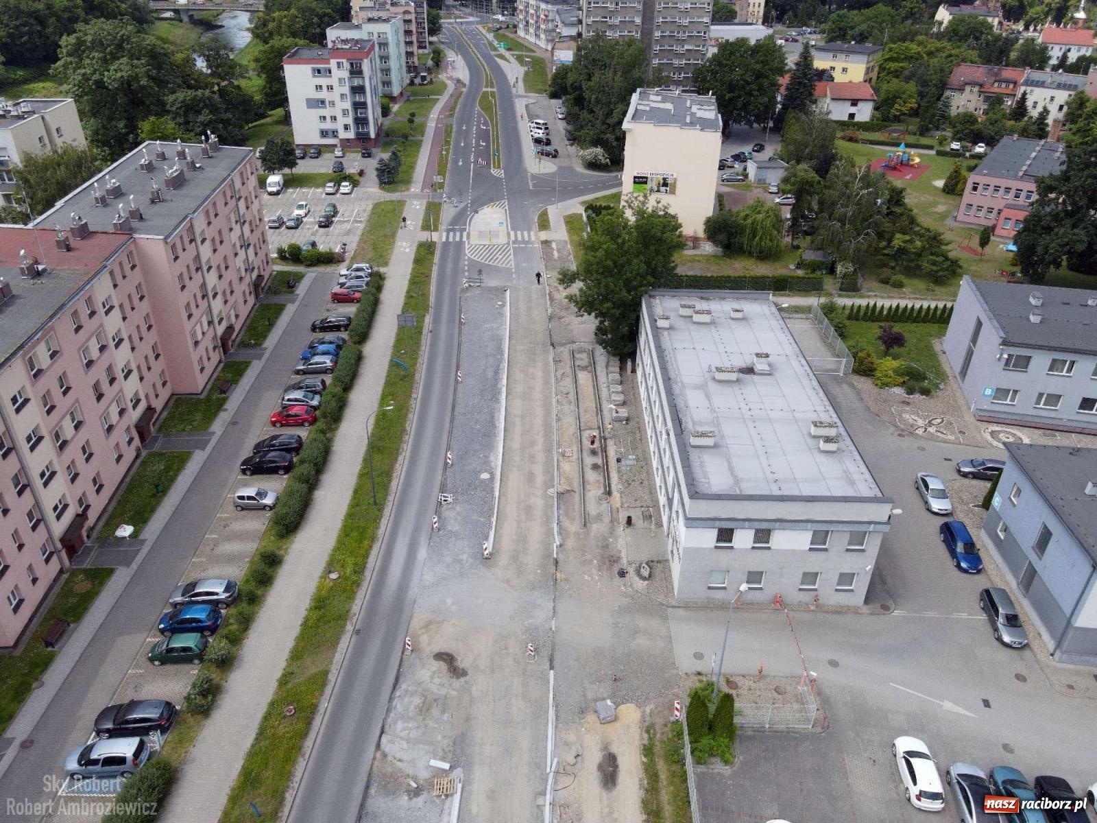 Zdjęcie w galerii na portalu naszraciborz.pl: Remont Bosackiej-Rybnickiej potrwa dłużej niż zakładano [ZDJĘCIA LOTNICZE] wiadomości z regionu