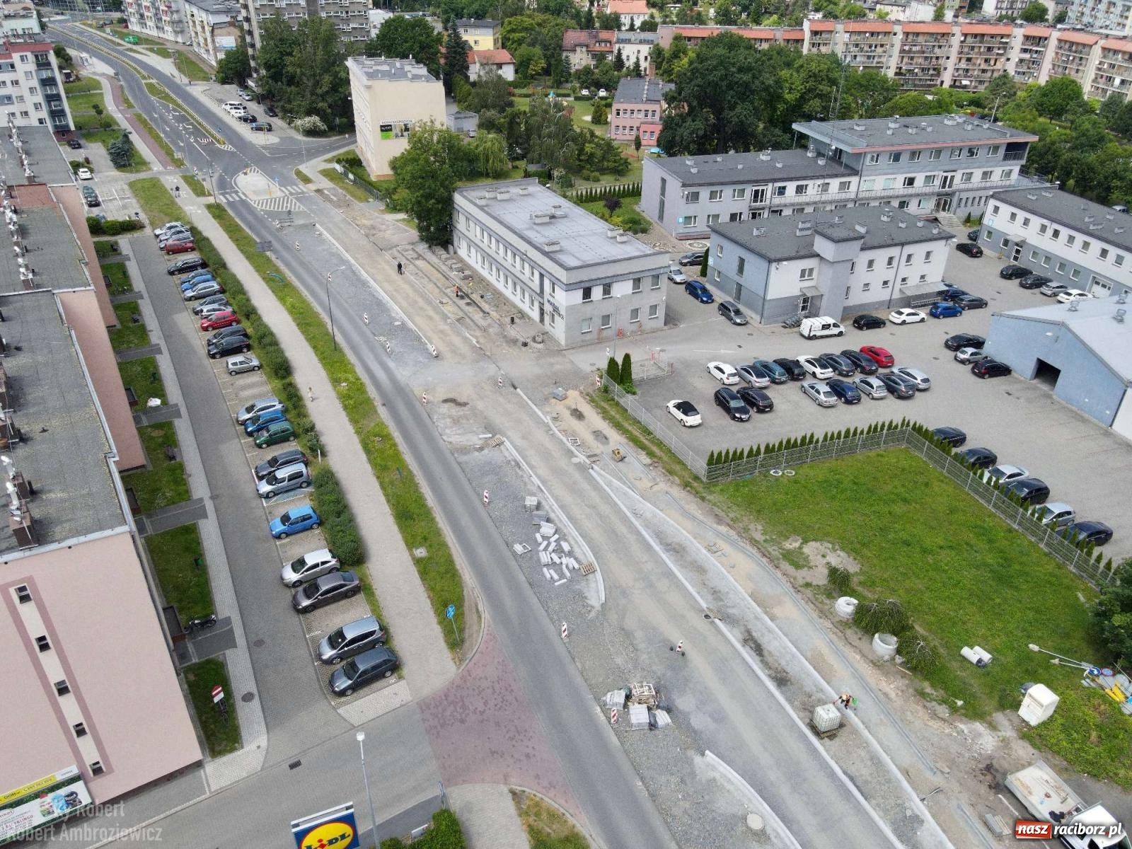 Zdjęcie w galerii na portalu naszraciborz.pl: Remont Bosackiej-Rybnickiej potrwa dłużej niż zakładano [ZDJĘCIA LOTNICZE] wiadomości z regionu
