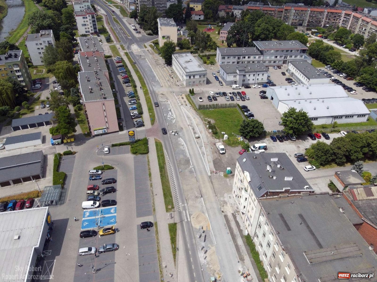 Zdjęcie w galerii na portalu naszraciborz.pl: Remont Bosackiej-Rybnickiej potrwa dłużej niż zakładano [ZDJĘCIA LOTNICZE] wiadomości z regionu