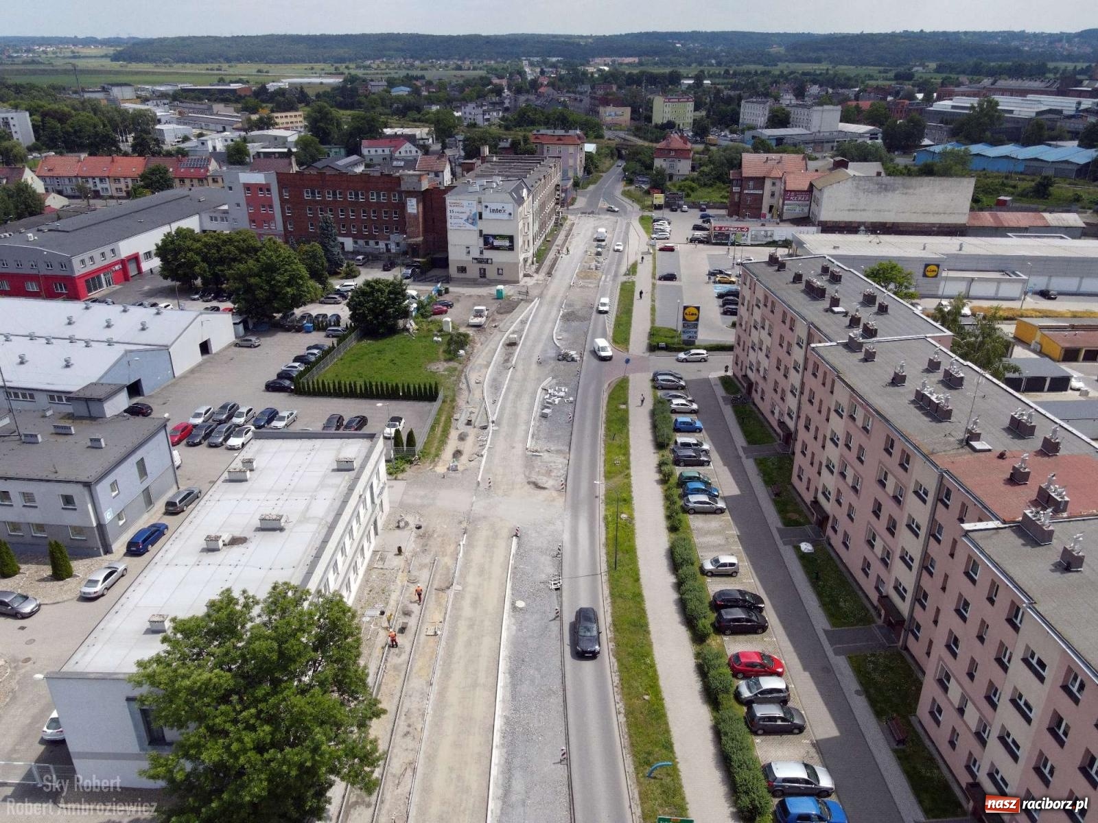 Zdjęcie w galerii na portalu naszraciborz.pl: Remont Bosackiej-Rybnickiej potrwa dłużej niż zakładano [ZDJĘCIA LOTNICZE] wiadomości z regionu