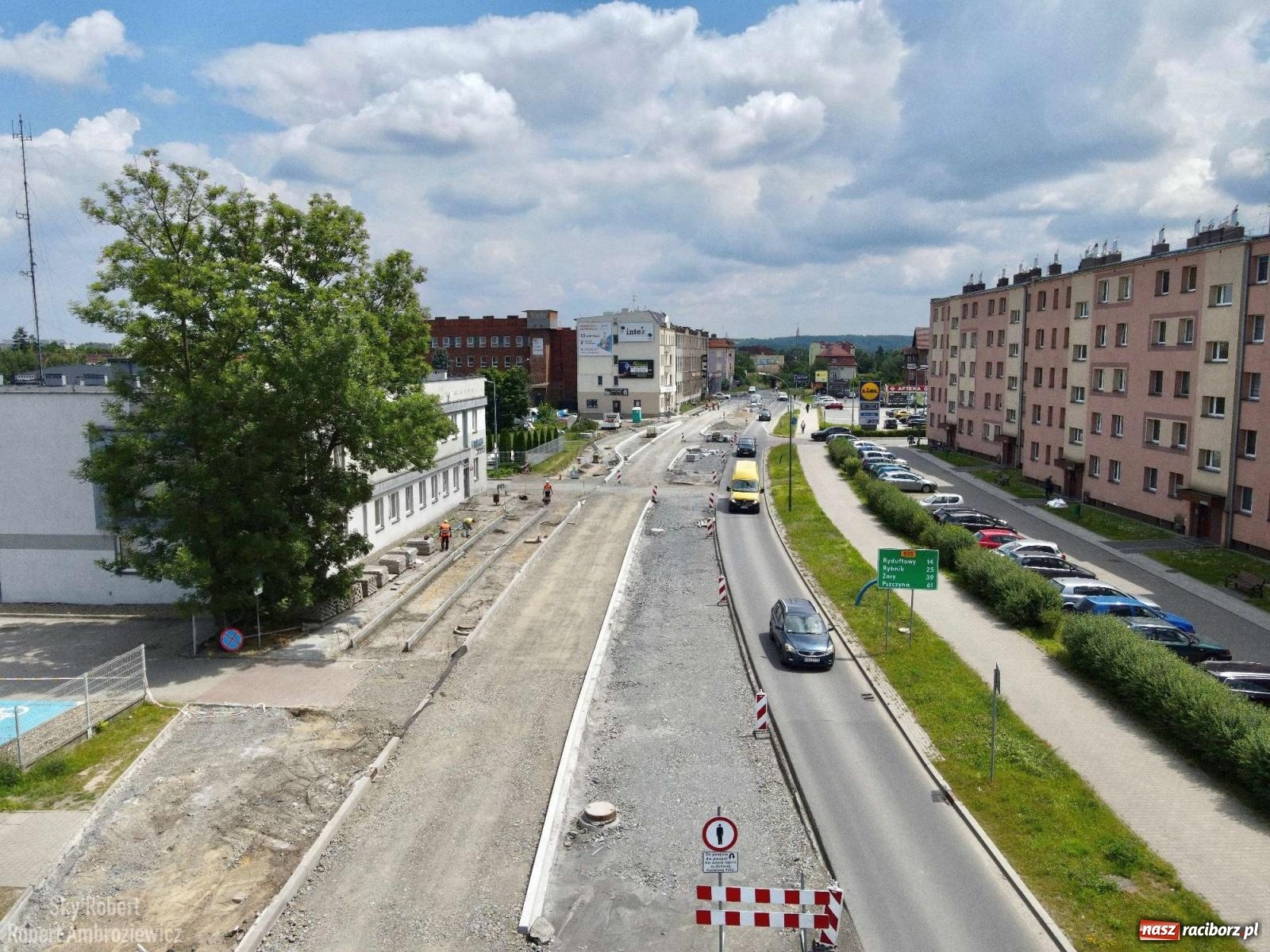 Zdjęcie w galerii na portalu naszraciborz.pl: Remont Bosackiej-Rybnickiej potrwa dłużej niż zakładano [ZDJĘCIA LOTNICZE] wiadomości z regionu