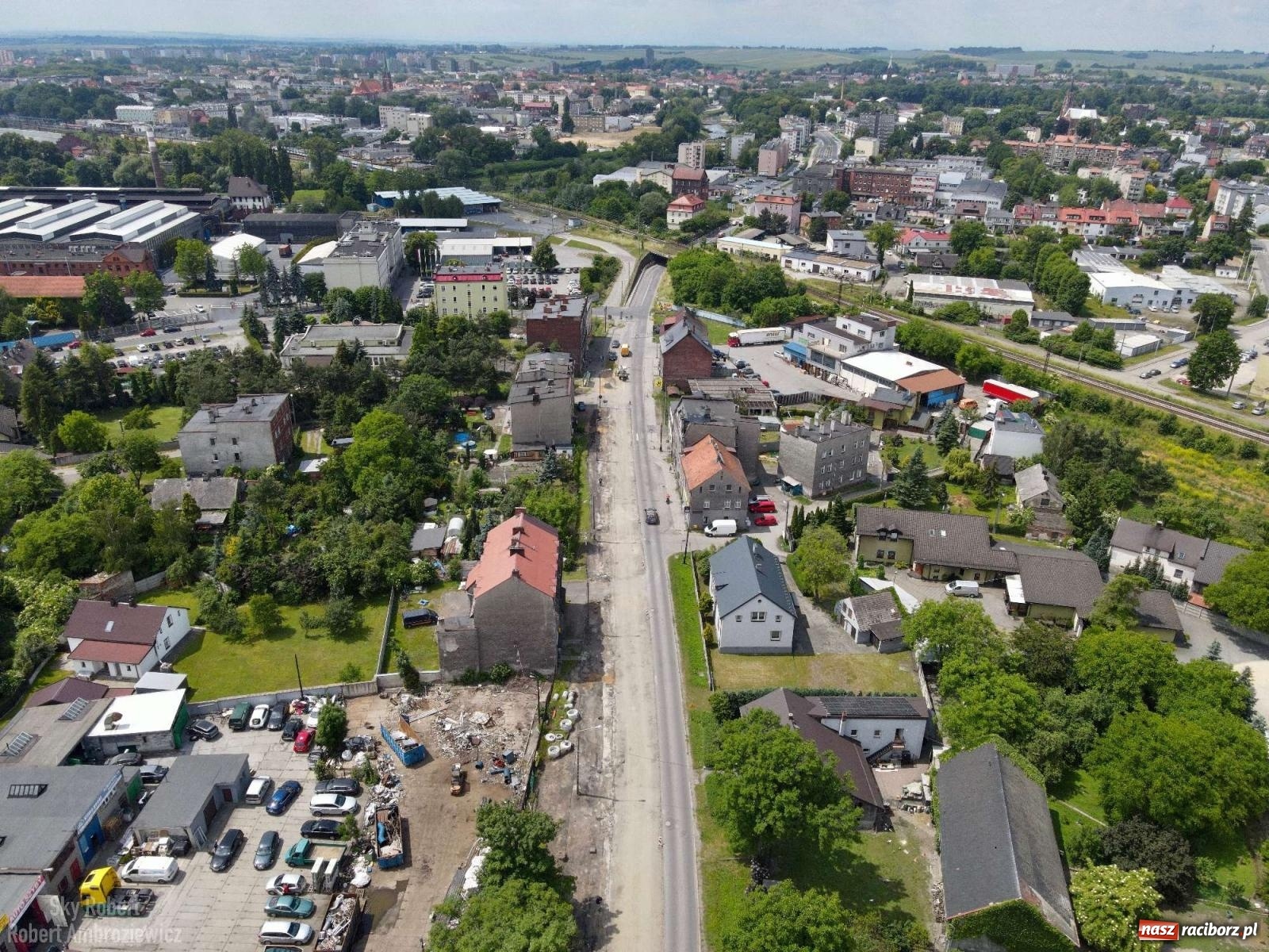 Zdjęcie w galerii na portalu naszraciborz.pl: Remont Bosackiej-Rybnickiej potrwa dłużej niż zakładano [ZDJĘCIA LOTNICZE] wiadomości z regionu