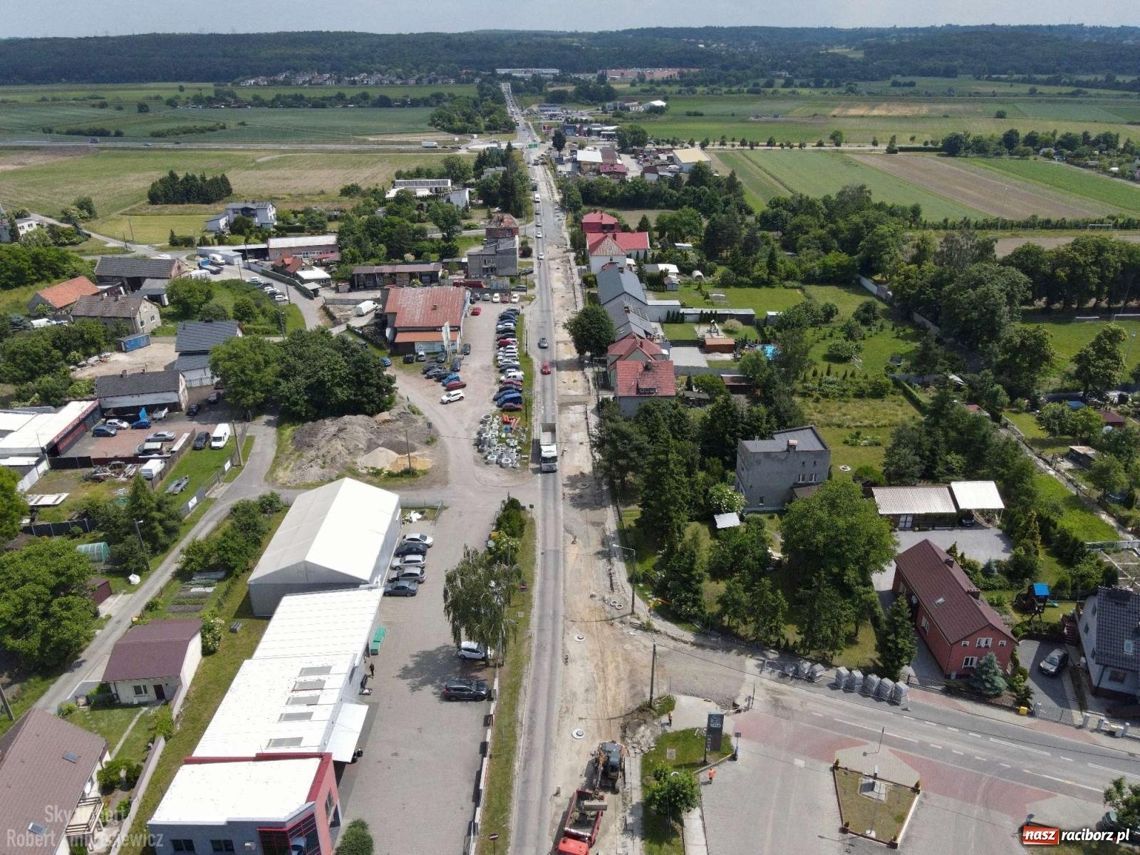 Zdjęcie w galerii na portalu naszraciborz.pl: Remont Bosackiej-Rybnickiej potrwa dłużej niż zakładano [ZDJĘCIA LOTNICZE] wiadomości z regionu