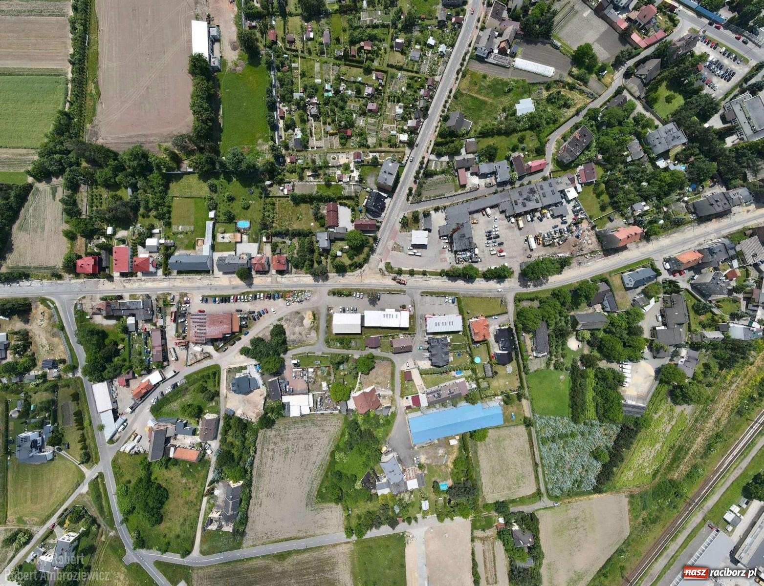 Zdjęcie w galerii na portalu naszraciborz.pl: Remont Bosackiej-Rybnickiej potrwa dłużej niż zakładano [ZDJĘCIA LOTNICZE] wiadomości z regionu