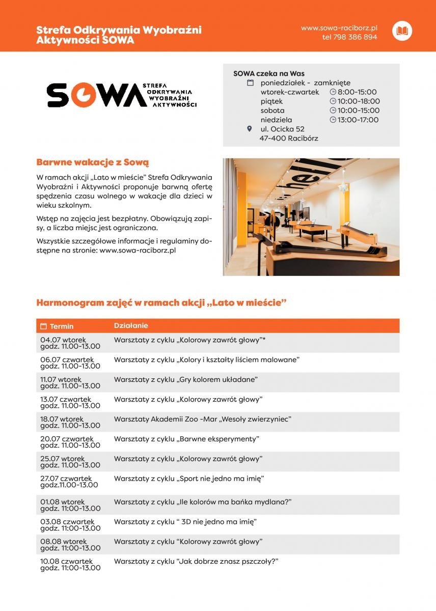 Zdjęcie w galerii na portalu naszraciborz.pl: SOWA poleca się na wakacje wiadomości z regionu