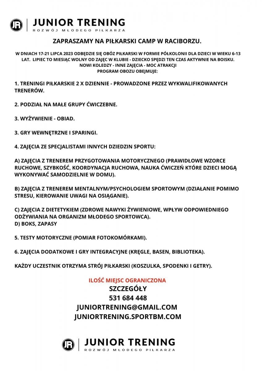 Zdjęcie w galerii na portalu naszraciborz.pl: Piłkarski Camp w Raciborzu. Doskonała okazja do rozwoju piłkarskich umiejętności [ZAPISY] wiadomości z regionu