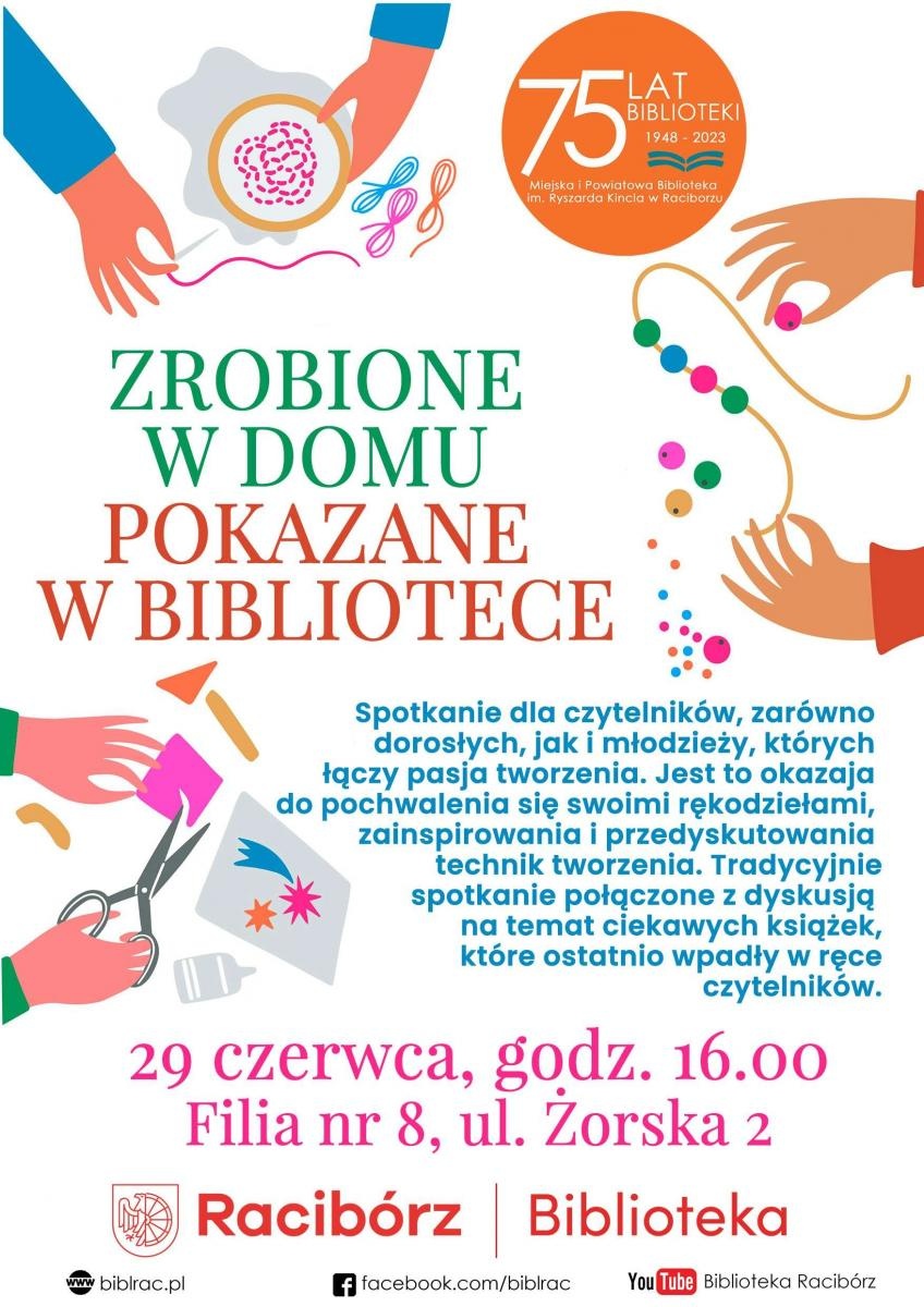 Zdjęcie w galerii na portalu naszraciborz.pl: Spotkanie z dietetykiem, klub filmowy i klub rękodzieła. Sprawdź co przygotowała biblioteka wiadomości z regionu