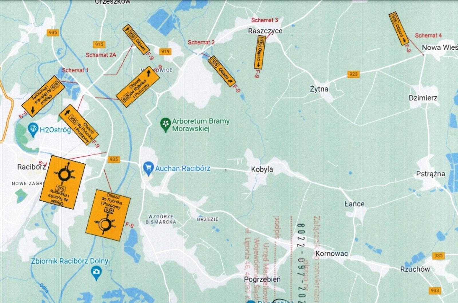 Zdjęcie w galerii na portalu naszraciborz.pl: Ruszają prace drogowe na ulicy Rybnickiej od ronda do mostu na Uldze [MAPA OBJAZDU] wiadomości z regionu