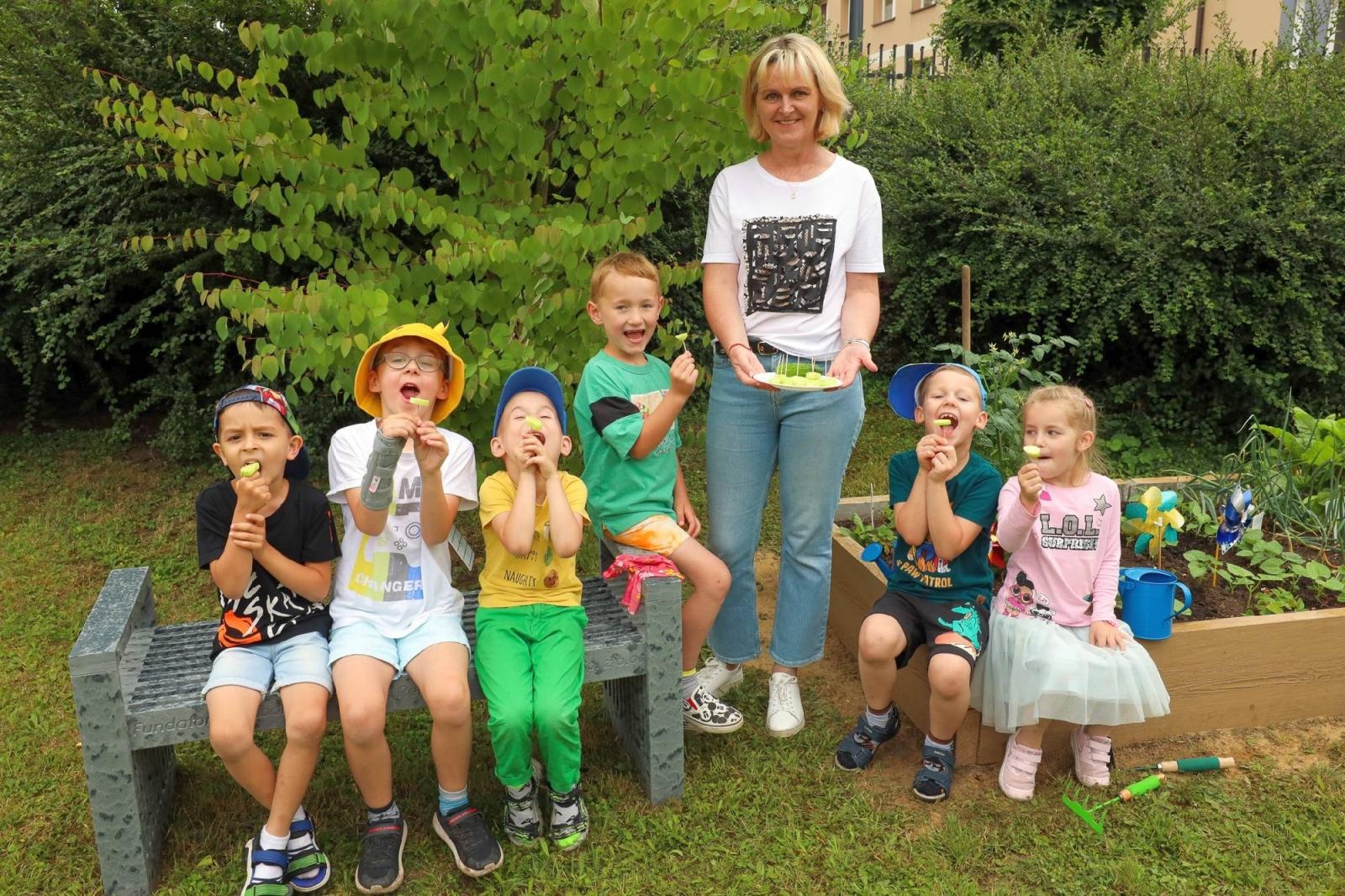 Zdjęcie w galerii na portalu naszraciborz.pl: Przedszkolaki delektują się smakiem owoców ze swoich ogródków wiadomości z regionu