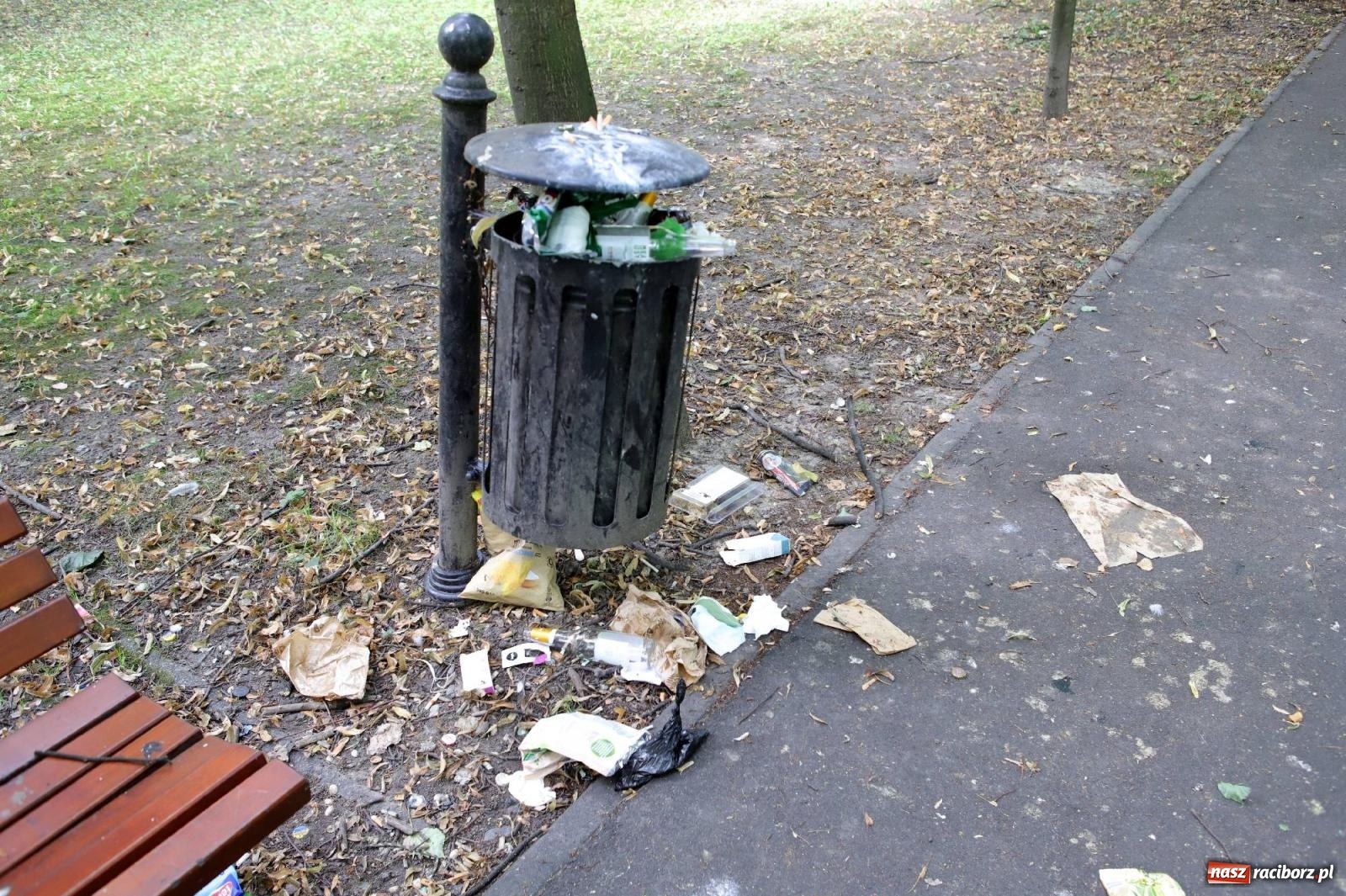 Zdjęcie w galerii na portalu naszraciborz.pl: Park przy Opawskiej zamienia się wieczorem w melinę wiadomości z regionu